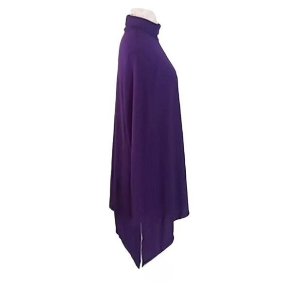 Terra & Sky Womens Purple Cowl Neck Sharkbite Tunic Top Size 0X (14W) - Picture 4 of 8